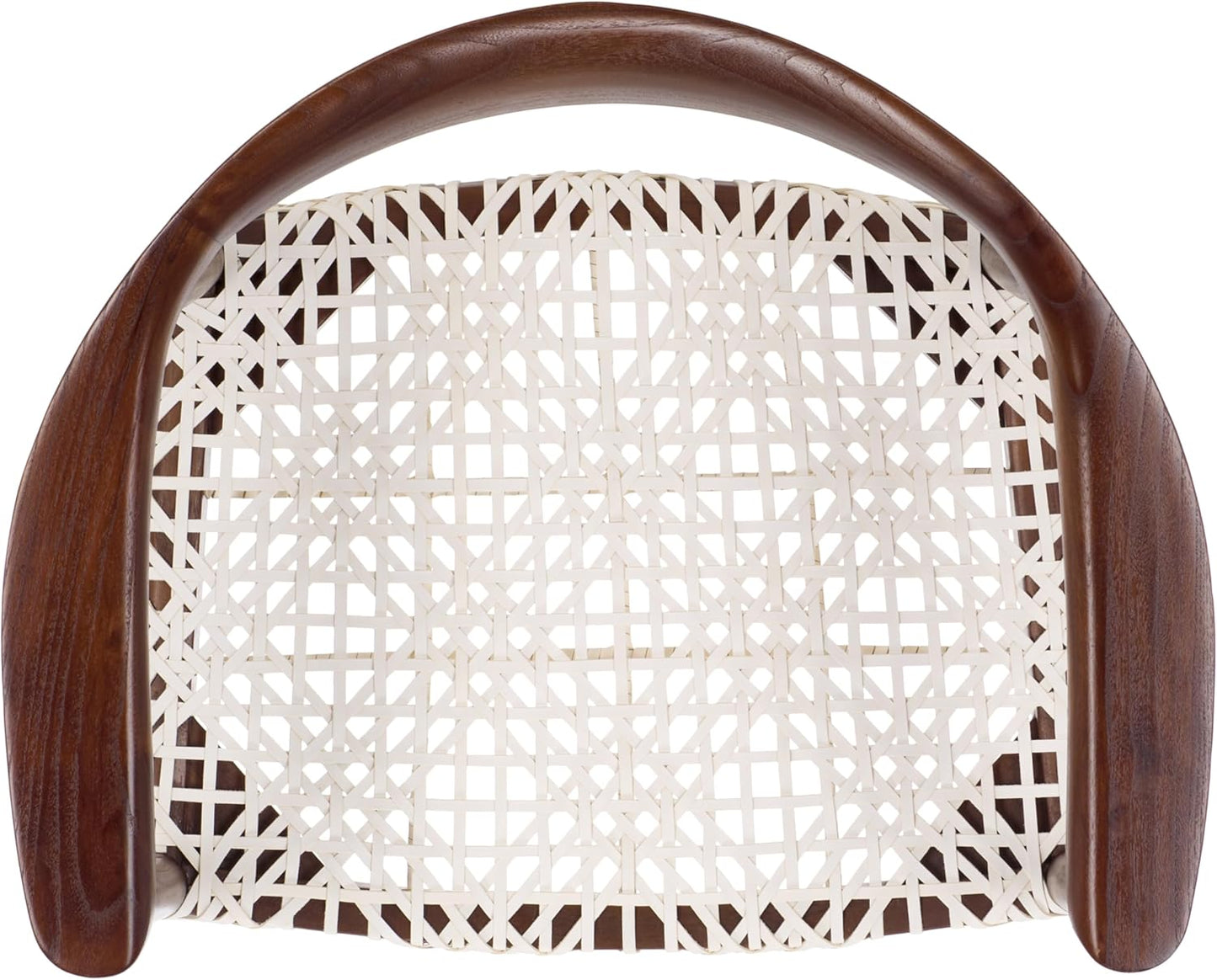 SAFAVIEH Home Collection Bandelier White Leather/Brown Solid Wood Arm Chair (Fully Assembled)