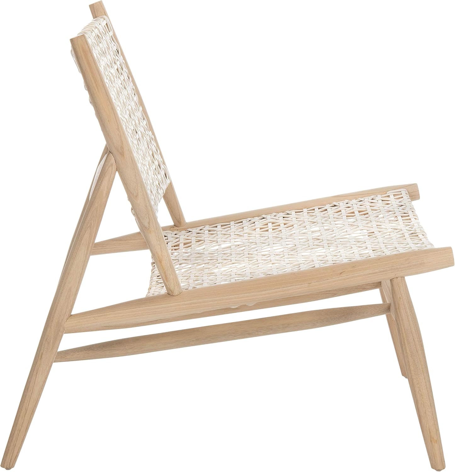 Safavieh Home Bandelier Light Natural and White Leather Woven Accent Chair