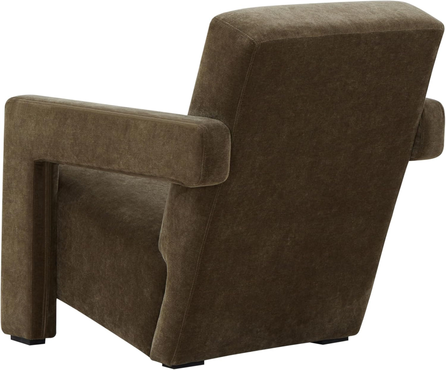 SAFAVIEH Couture Collection Taylor Modern Dark Olive Green Velvet Accent Chair (Fully Assembled)