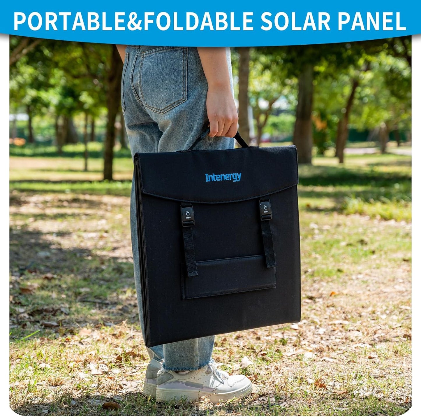 100W 12V Foldable Solar Panel – Monocrystalline Portable Charger for Camping, Laptop & Smartphone with 5V USB & 18V DC Output