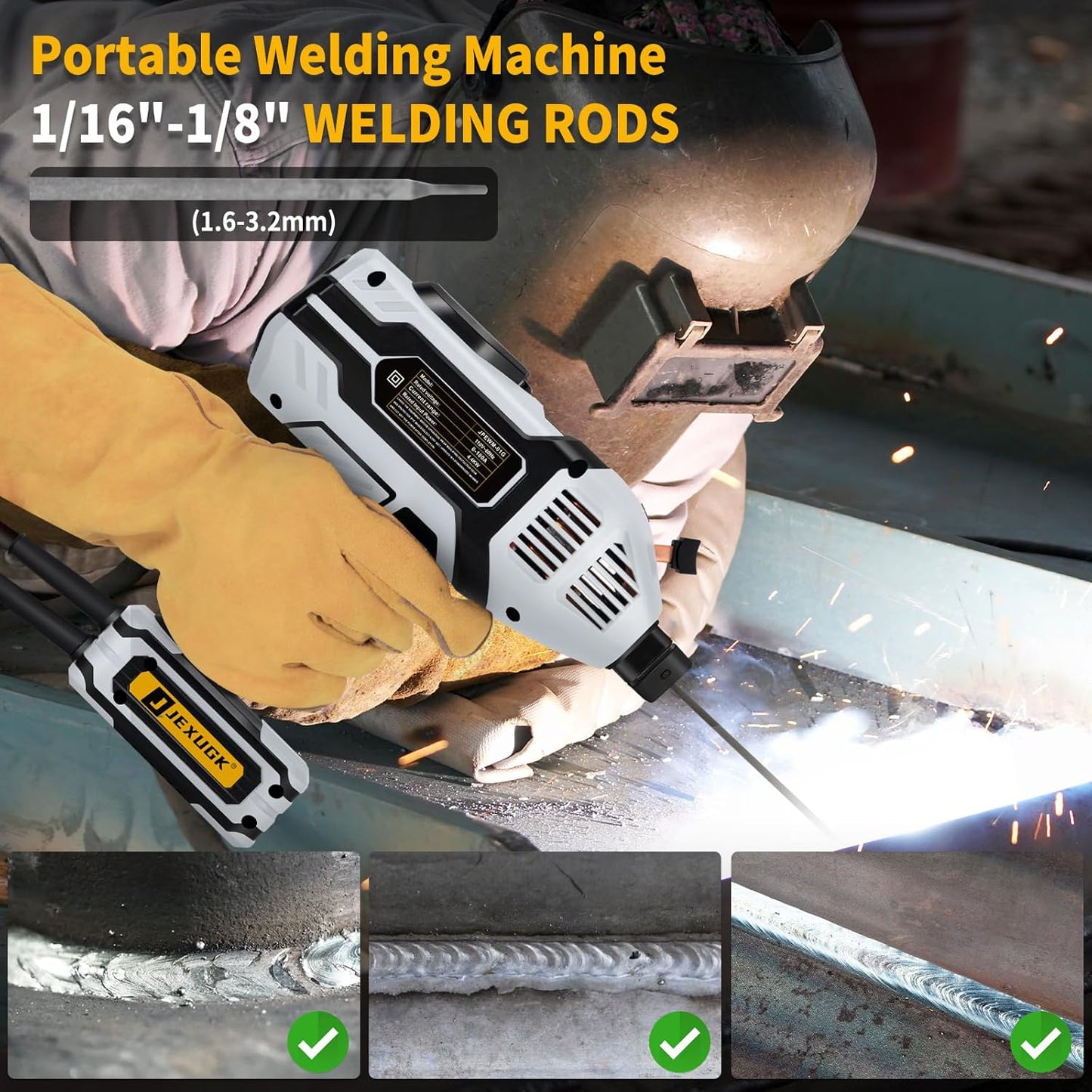180A Handheld Portable Welder Machine, 110V Small ARC Welders Soldadora with 20PCS Rods & IGBT Inverter 5 Variable Current Adjustment, Small Maquina De Soldar Portatil Gun for 3/32" Wire Rods