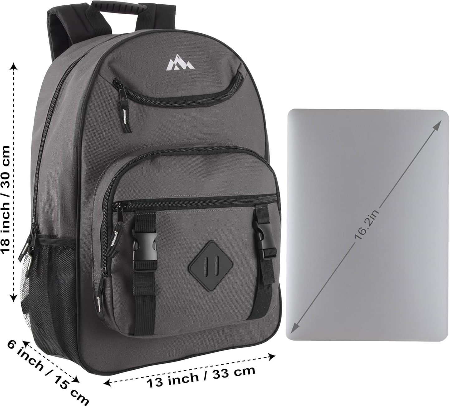 24 Pack Bulk Laptop Backpacks for College, Hiking, and Homeless Adults Donation in Bulk, with Padded Straps (Male Colors Pack)