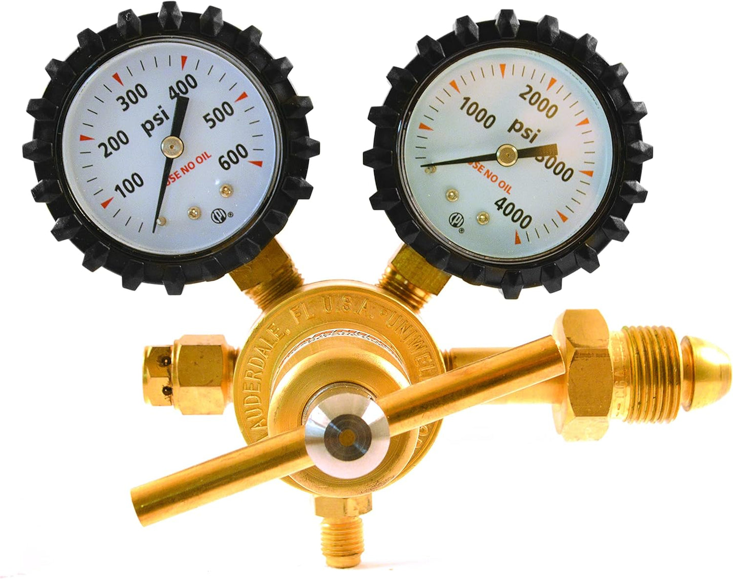 Uniweld RHP400 Nitrogen Regulator with 0-400 PSI Delivery Pressure, CGA580 Inlet Connection and 1/4-Inch Male Flare Outlet Connection