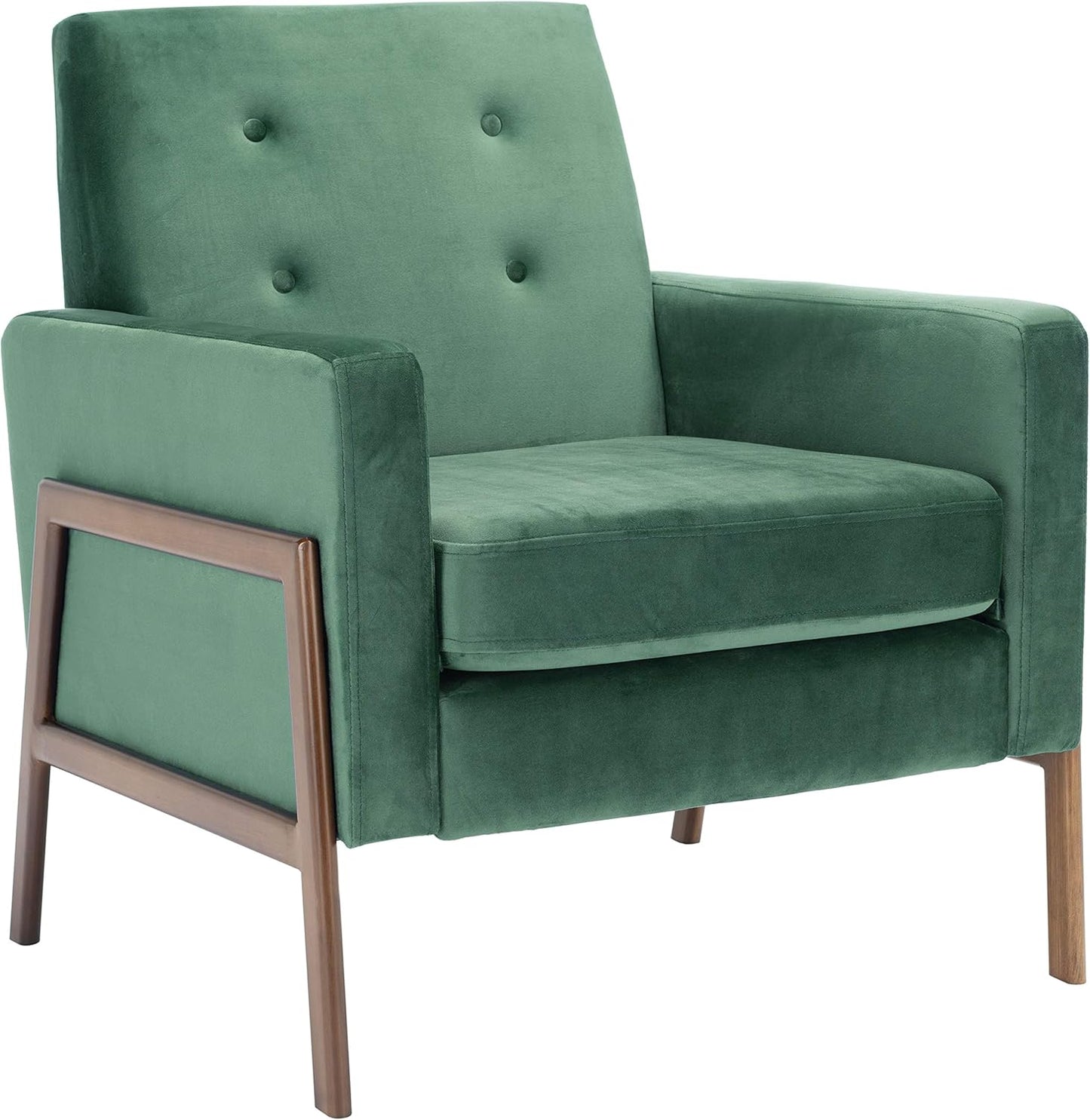 SAFAVIEH Home Collection Roald Velvet Sofa Accent Club Chair ACH6209B, Malachite Green/Antique Coffee