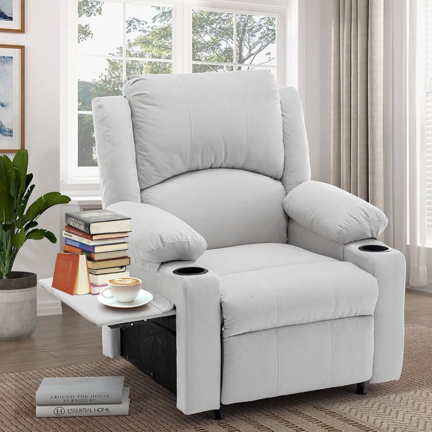 WENTMENT Recliner Chair for Living Room Massage Reading Sofa Adjustable Modern Reclining Chair for Living Room,Blue