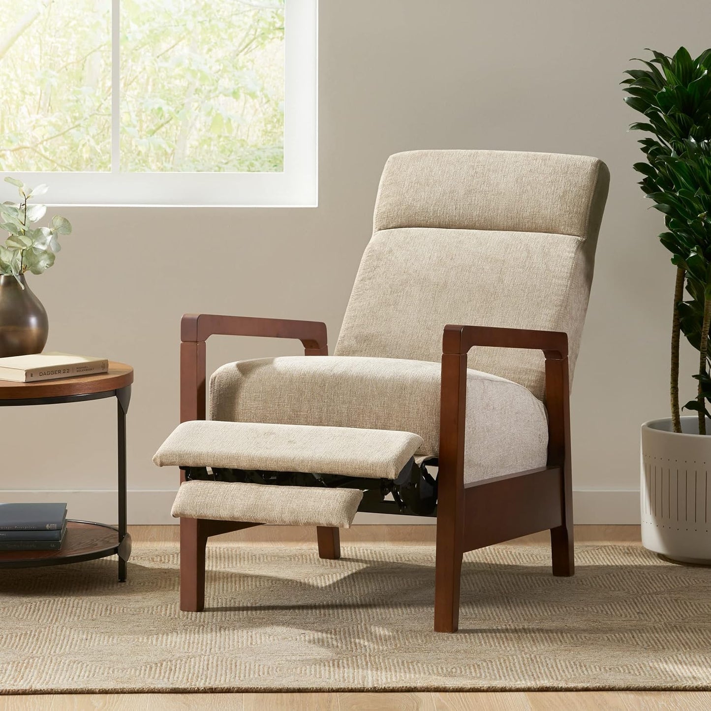 Christopher Knight Home Recliner Chair, Club Recliner, Reclining Single Sofa, Upholsterd Armchair, Lounge Chair with Adjustable Backrest, Reading Chair for Living Room, Home Rest, Office, Sand