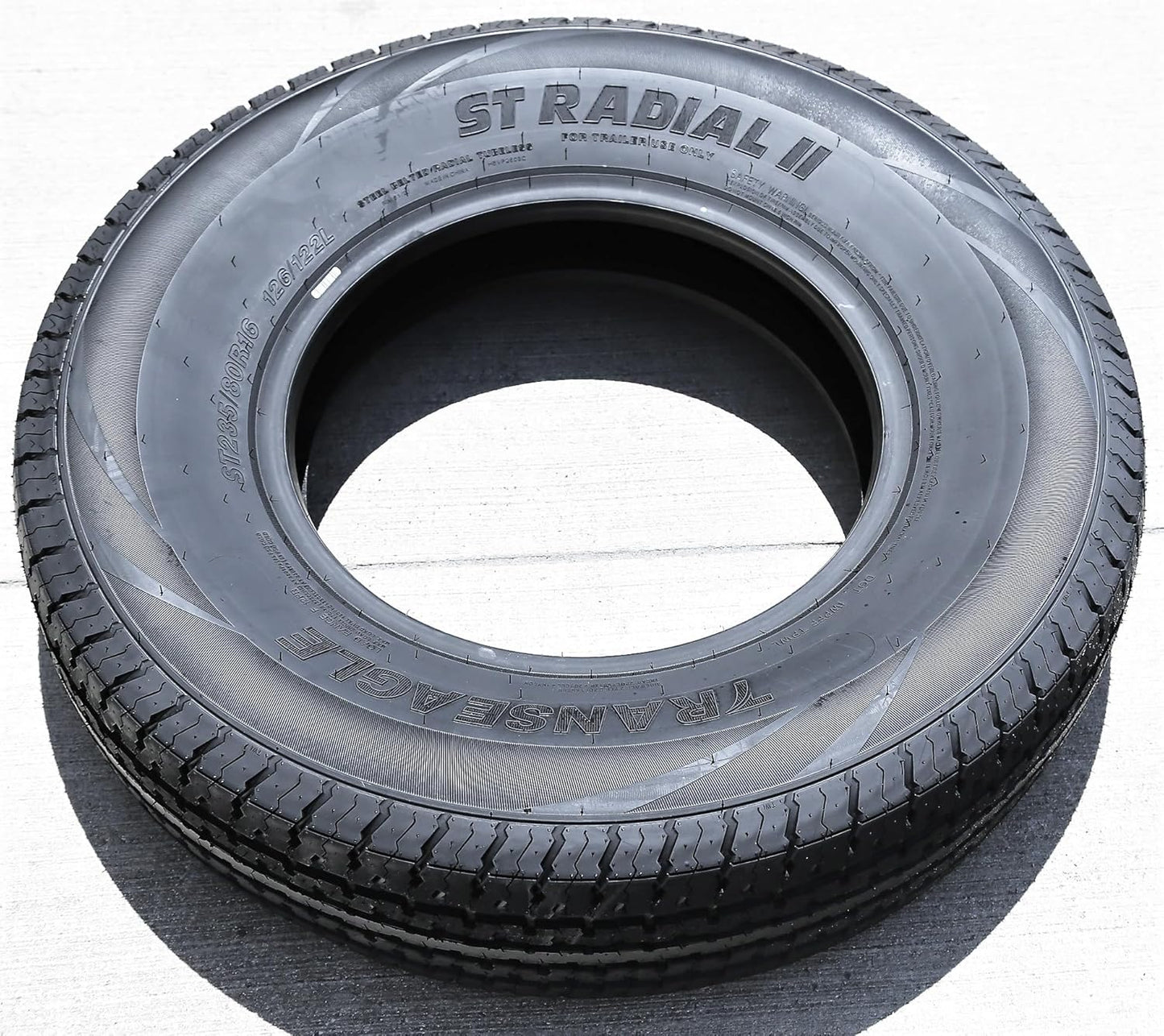 Set of 4 (FOUR) Transeagle ST Radial II Premium Trailer Radial Tires-ST235/80R16 235/80/16 235/80-16 126/122L Load Range F LRF 12-Ply BSW Black Side Wall