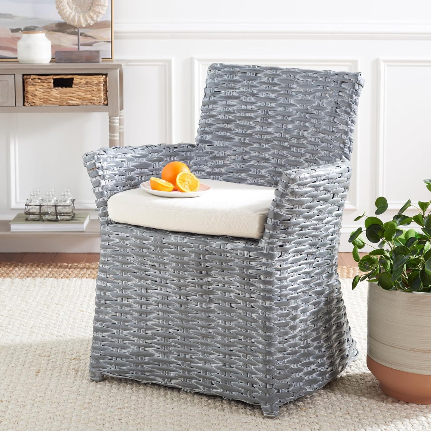 Safavieh Home Collection Cabana Grey White Wash Arm Chair
