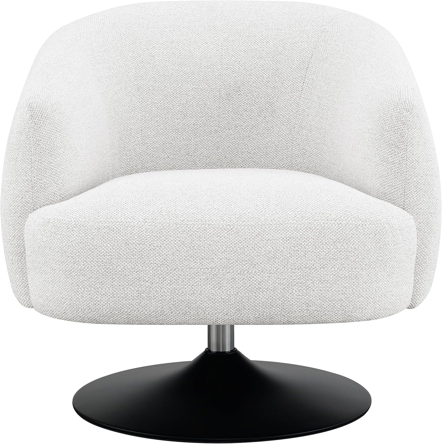 Coaster Home Furnishings - Dave - Boucle Fabric Upholstered Barrel Back Swivel Accent Chair with Pedestal Base, Tapered Off Armrests and 360-Degree Swivel - Living Room - Beige - 905739