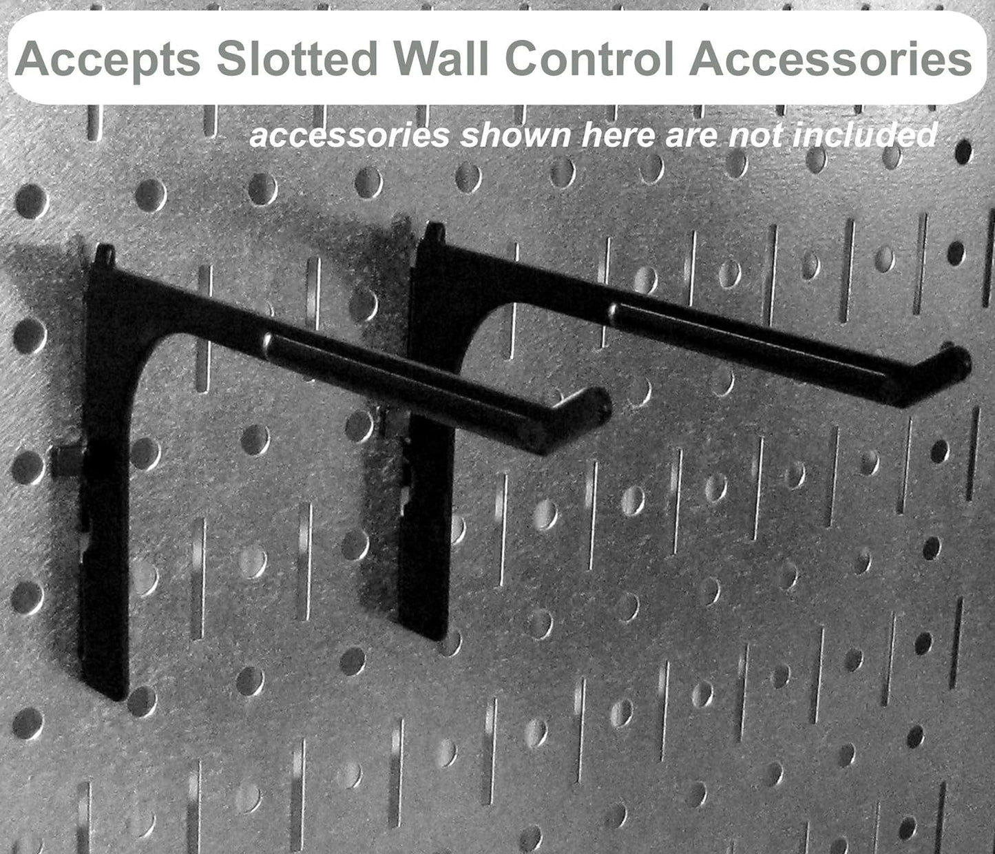 Wall Control Pro-Grade Metal Pegboard Organizer Galvanized Tool Board Panels with Black Accessories