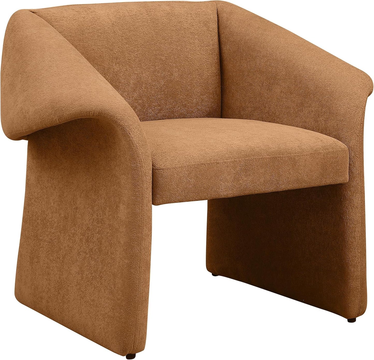 Coaster Home Furnishings - Ramsey - Wood and Fabric - Upholstered Accent Chair with Curled Arms, Boxed-Edge Seat Cushion and Low Back - Living Room - Honey - 907523