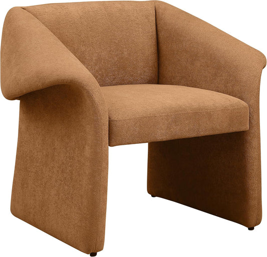 Coaster Home Furnishings - Ramsey - Wood and Fabric - Upholstered Accent Chair with Curled Arms, Boxed-Edge Seat Cushion and Low Back - Living Room - Honey - 907523