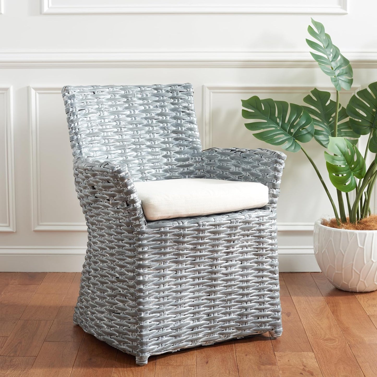 Safavieh Home Collection Cabana Grey White Wash Arm Chair