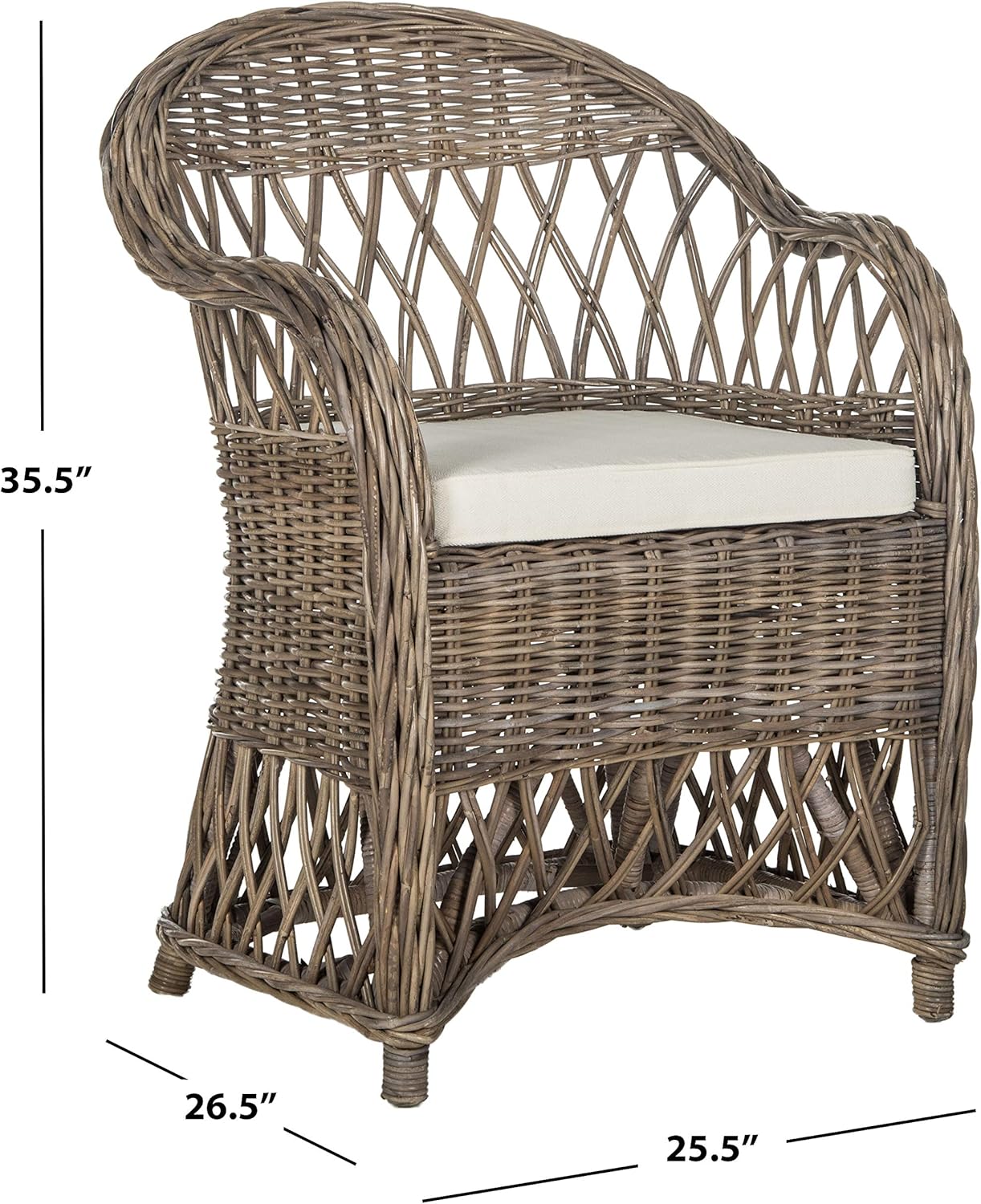 Safavieh Home Collection Inez Natural Wicker Club Chair