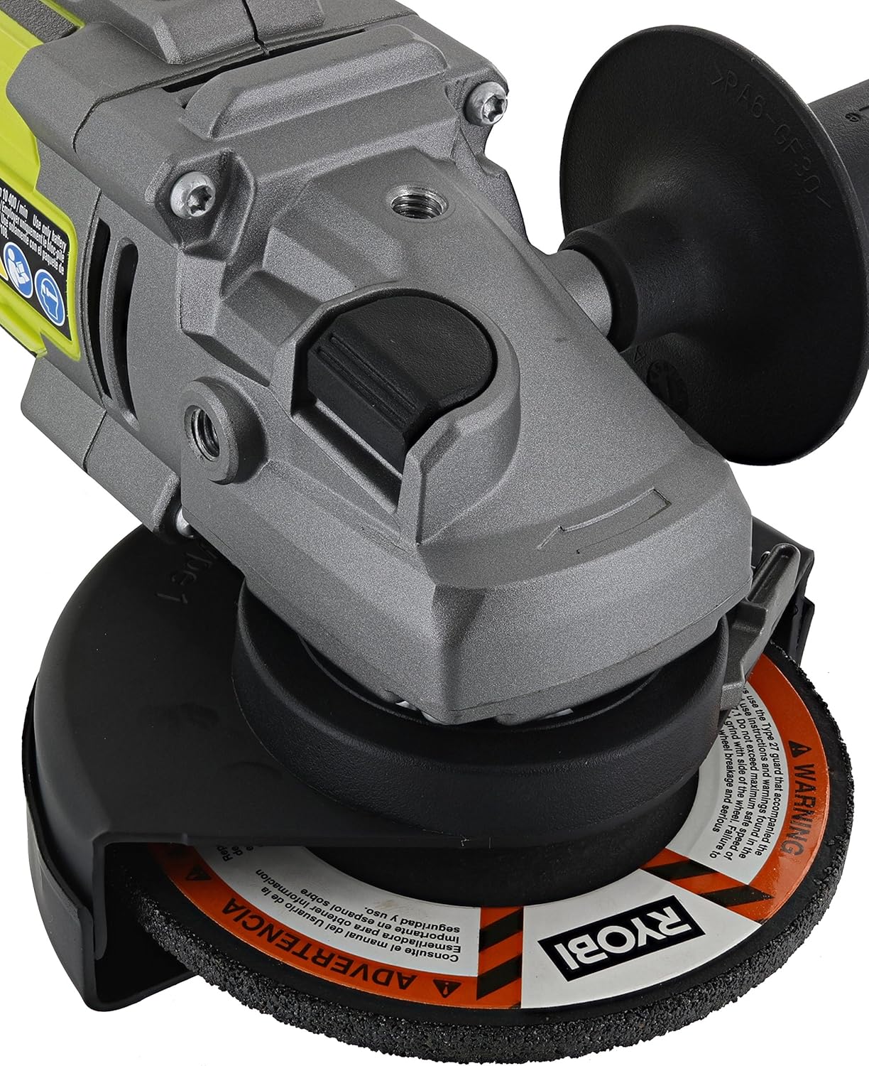 Ryobi P423 18V One+ Brushless 4-1/2" 10,400 RPM Grinder and Metal Cutter w/ Adjustable 3-Position Side Handle and Onboard Spanner Wrench (Battery Not Included, Power Tool Only)