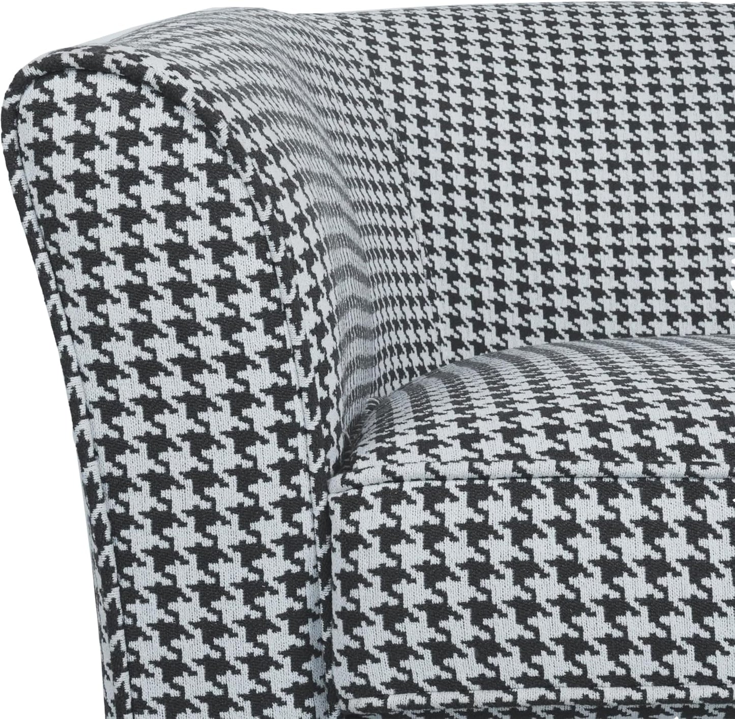 Swivel Accent Chair Upholstered Club Chair,Comfy Lounge Chair Single Arm Sofa,Modern Reading Chair for Living Room Bedroom Office,28.75 x 28 x 27" 300 Lbs Heavy Duty Beige Black Houndstooth Print
