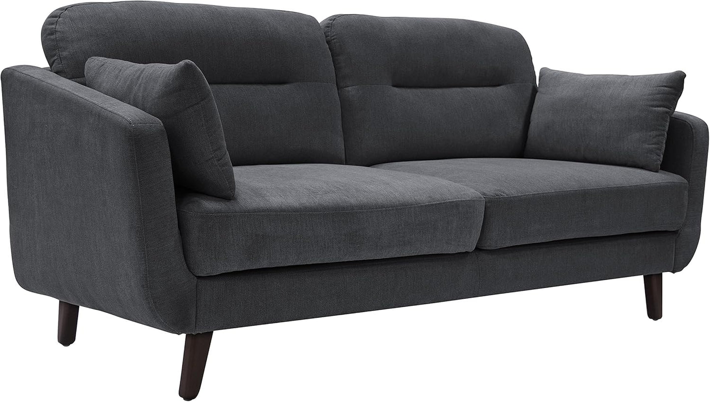 Serta Sierra Living Room Sofas Modern Design, Microfiber Upholstered Couch Ideal for Smaller Spaces Arm Chair Smoke Gray