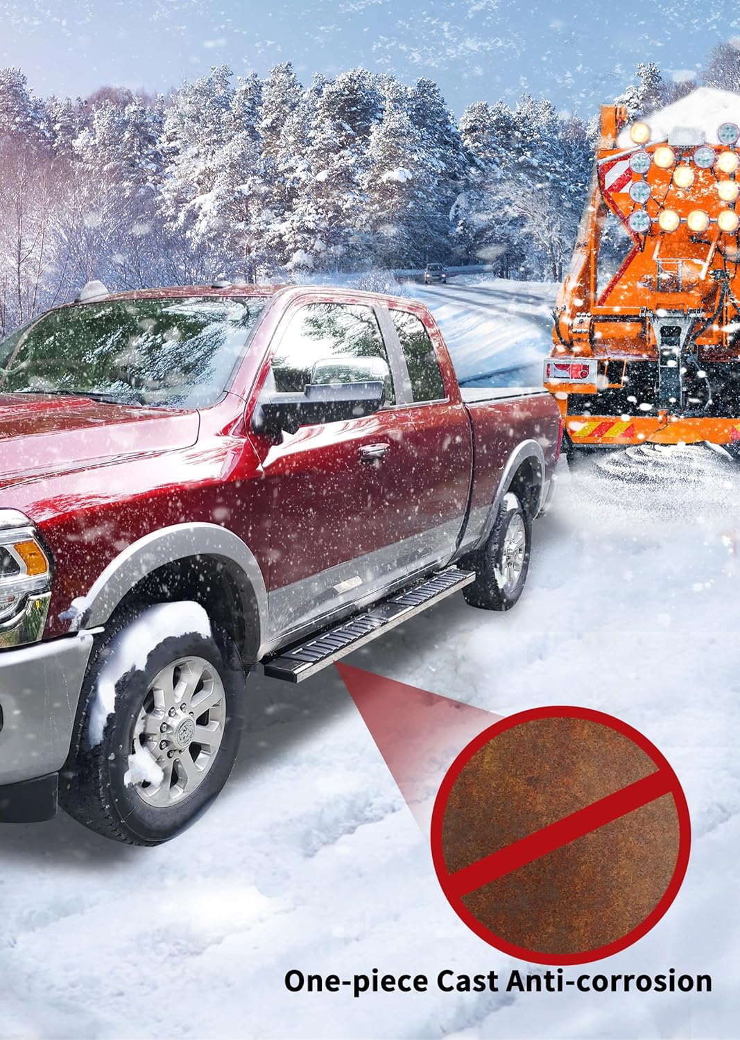 YITAMOTOR 6.5 Inches Running Boards Compatible with 2019-2025 Chevy Silverado/GMC Sierra 1500 Crew Cab, 2020-2025 2500HD 3500HD, Running Boards for Silverado Crew Cab, Side Step Bars Stainless Steel