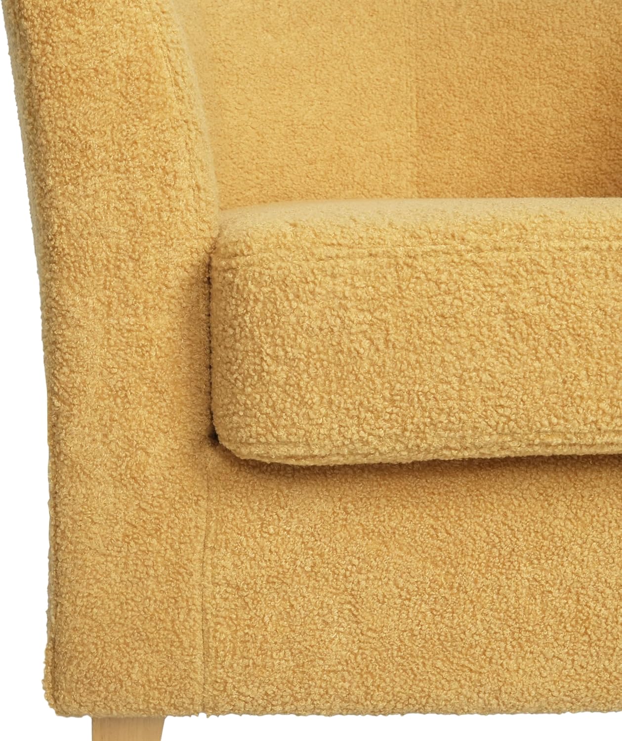 Christopher Knight Home Isla Contemporary Club Chairs, Comfy Upholstered Arm Chairs with Solid Birch Wood Leg - Durable Round Backrests for Living Room & Bedroom - Yellow