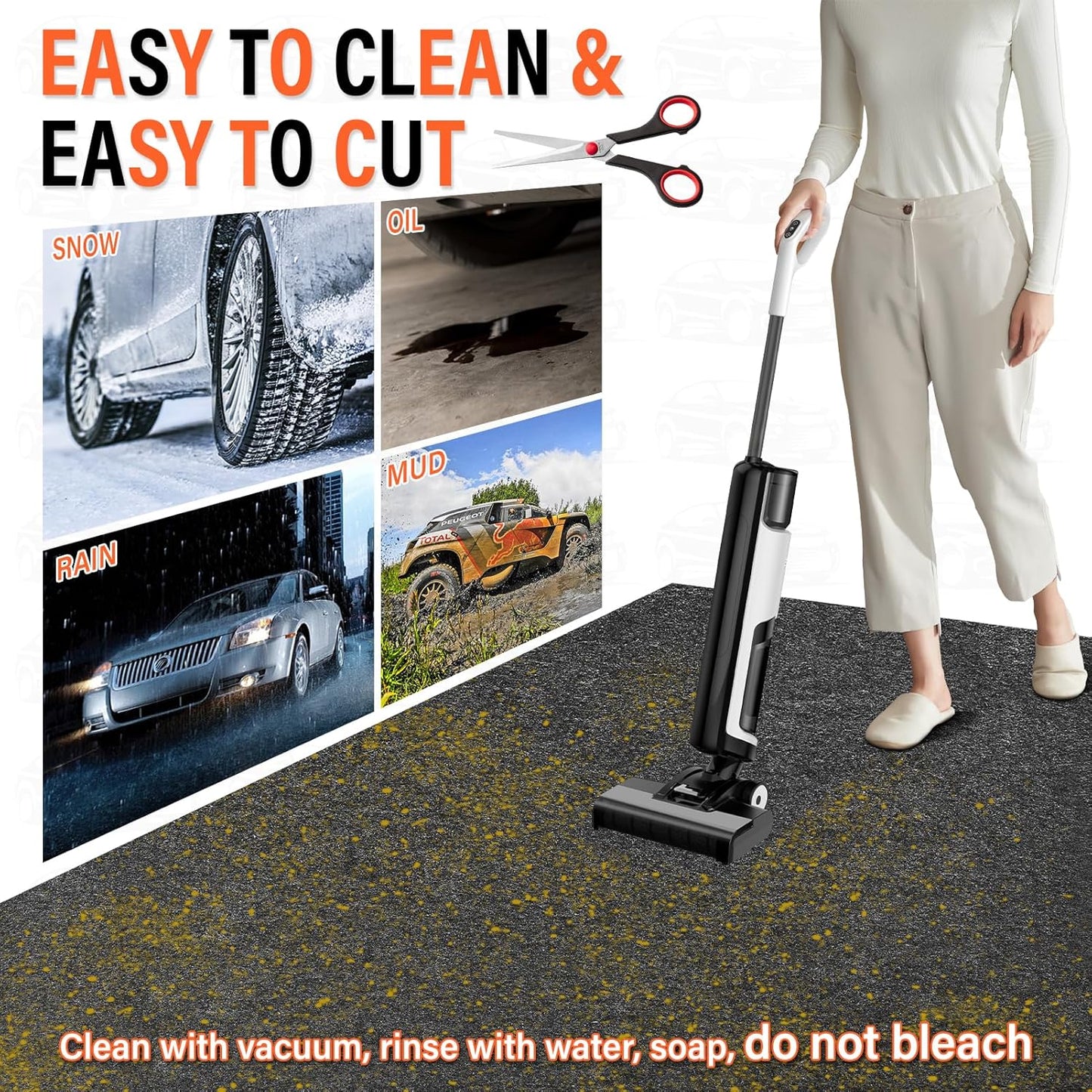 17 x 7.6FT Extra Large Garage Floor Mat, Premium Oil Leaks Absorbent Oil Spill Mat,Waterproof Backing Garage Mat,Reusable, Washable, Protects Floor from Spills, Drips, Splashes and Stains