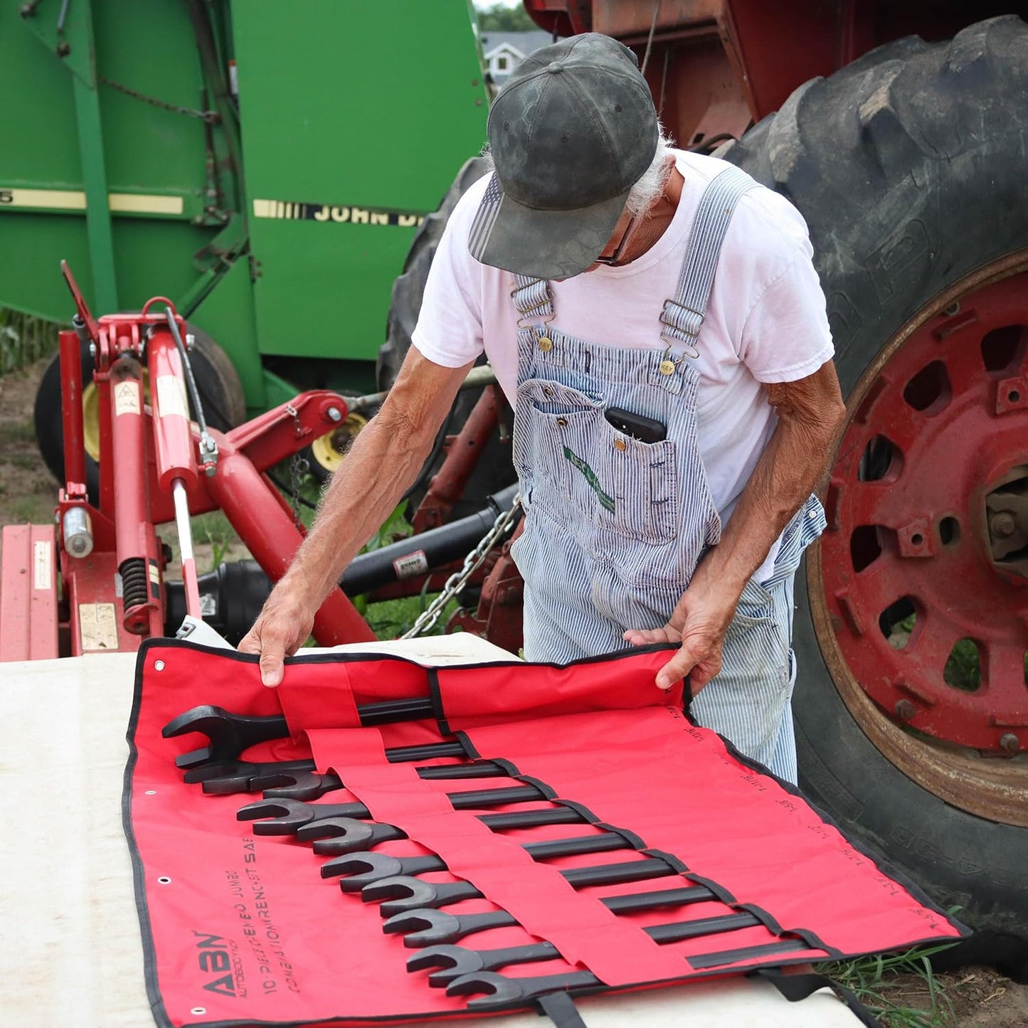 ABN Large Combination Wrench Set SAE 1-5/16 to 2in - Standard 10 Piece Jumbo Open End Wrench Set