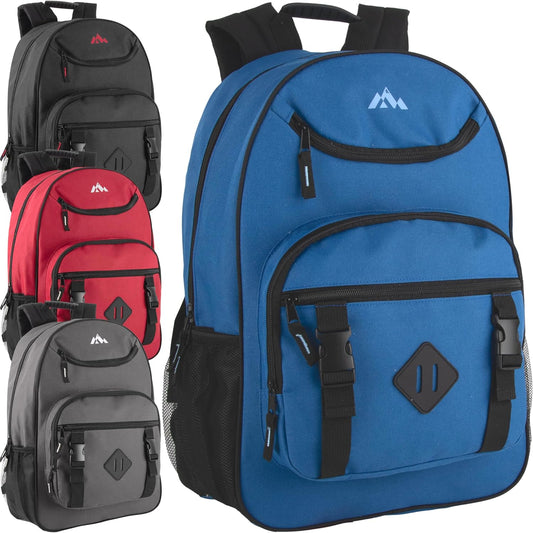 24 Pack Bulk Laptop Backpacks for College, Hiking, and Homeless Adults Donation in Bulk, with Padded Straps (Male Colors Pack)