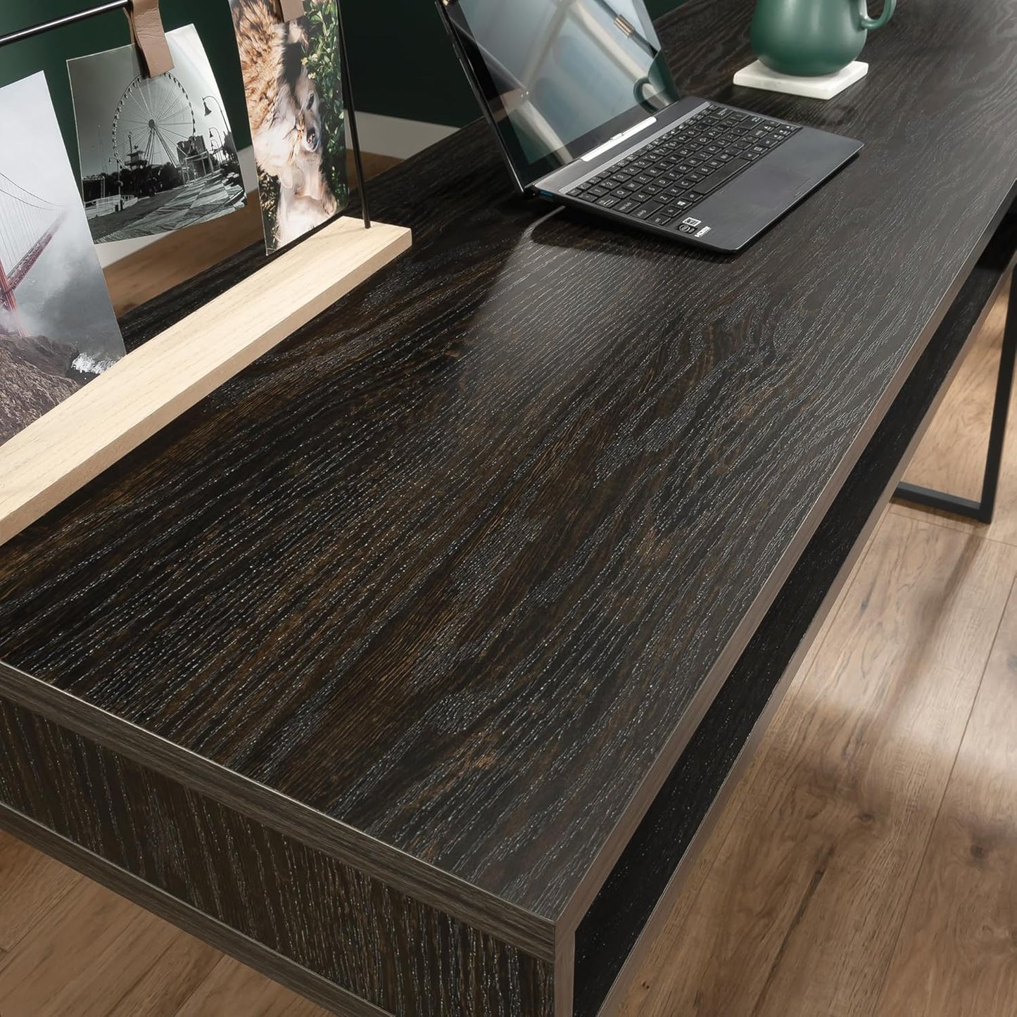 Sauder Canton Lane L Desk, Brew Oak Finish
