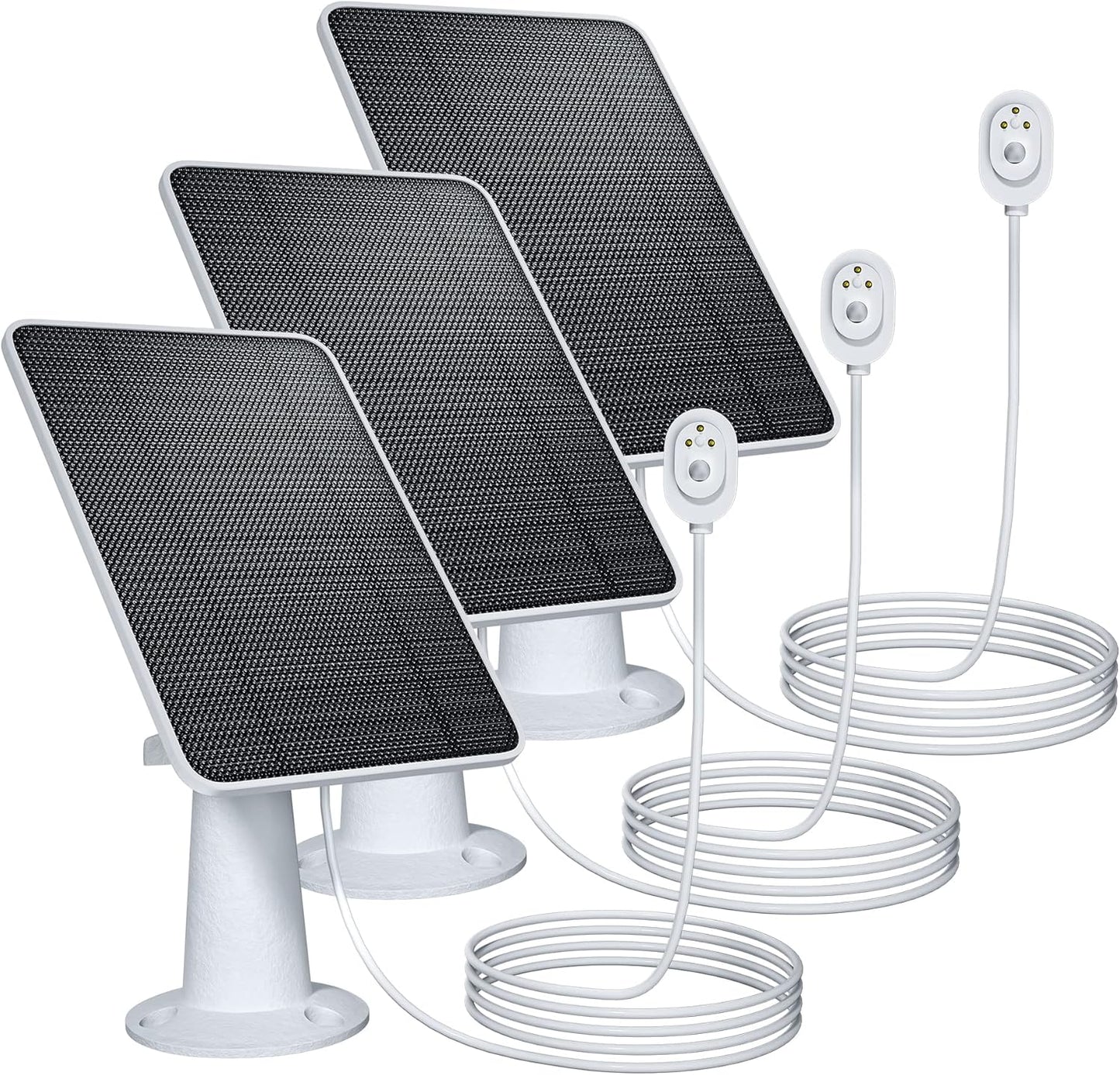 Upgraded Solar Panel Charging Compatible with Pro 5S, Arlo Pro 4, Pro 3, Pro 3 Floodlight, Ultra 2, Ultra, 4W Solar Panel with 9.8ft Charging Cable, IP65 Waterproof, Includes Secure Wall Mount, 3 Pack