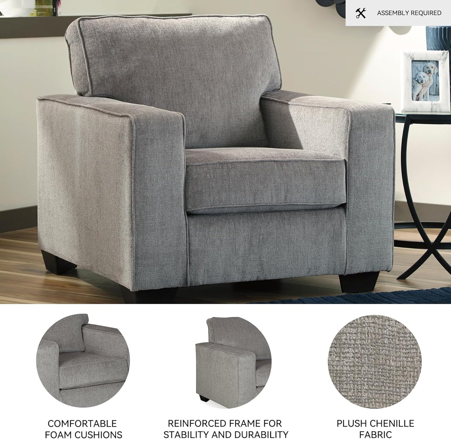Signature Design by Ashley Altari Modern Chair, Light Gray