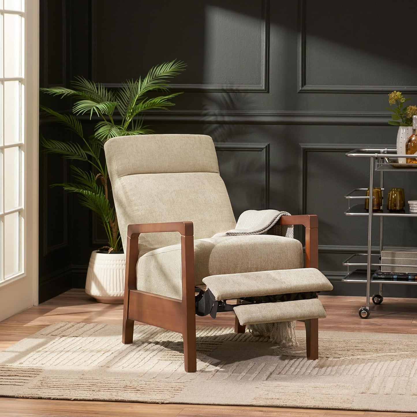 Christopher Knight Home Recliner Chair, Club Recliner, Reclining Single Sofa, Upholsterd Armchair, Lounge Chair with Adjustable Backrest, Reading Chair for Living Room, Home Rest, Office, Sand