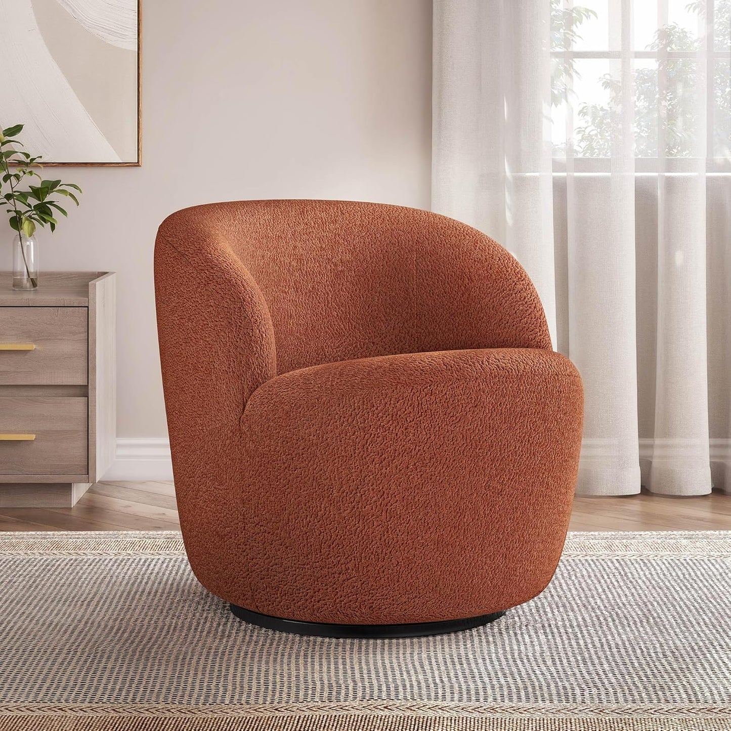 BELLEZE Modern Velvet Swivel Accent Chairs, 360 Upholstered Multi-Purpose Chairs, Comfortable Round Barrel Chairs for Living Room Bedroom - Slate (Set of 2) - 300 lbs Weight Capacity