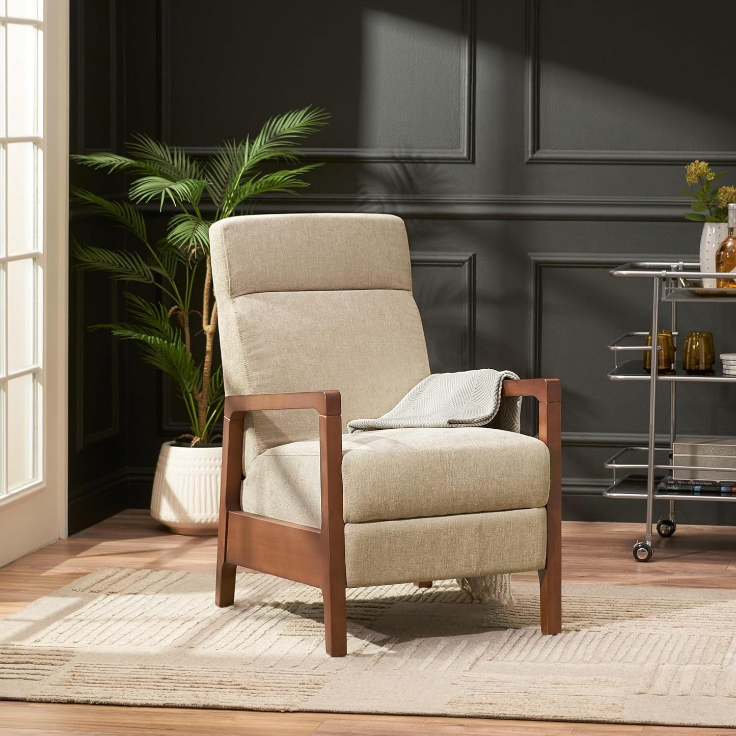 Christopher Knight Home Recliner Chair, Club Recliner, Reclining Single Sofa, Upholsterd Armchair, Lounge Chair with Adjustable Backrest, Reading Chair for Living Room, Home Rest, Office, Sand