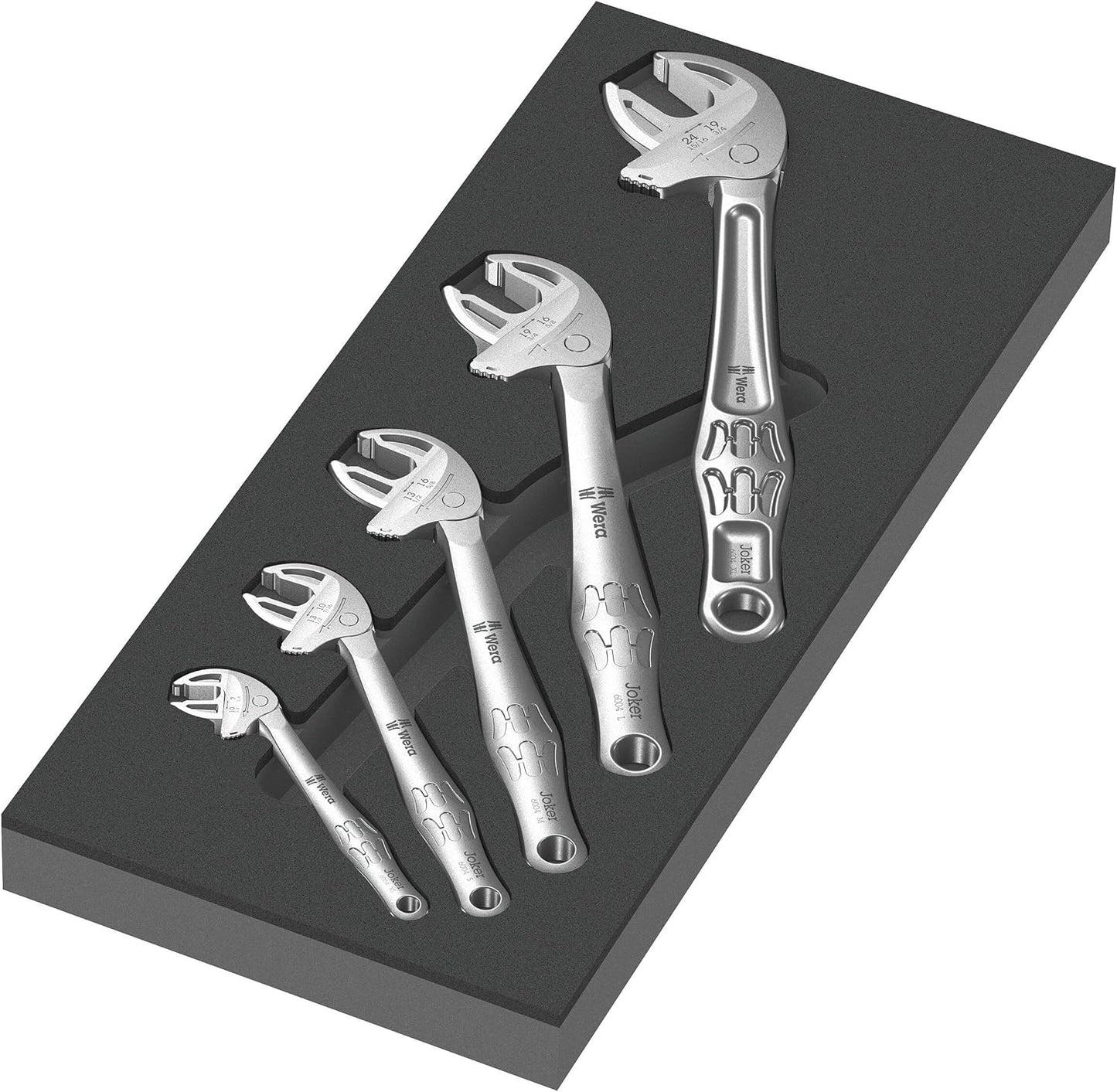 Wera 05150122001 9732 Foam Insert 6004 Joker Set 1, 5 Pieces, Chrome, Matte