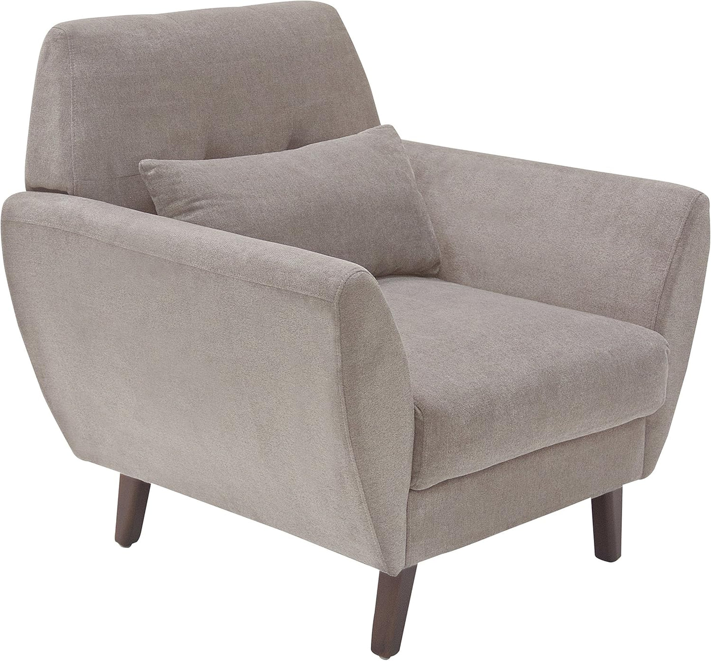 Serta Artesia Midcentury Modern Armchair, Easy to Clean, Microfiber Fabric, Durable Hardwood Construction, Ships in One Convenient Box, Arm Chair, Light Gray