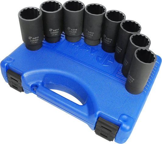 Astro Pneumatic Tool 78868 12-Point Axle Nut Socket Set (8 Piece)