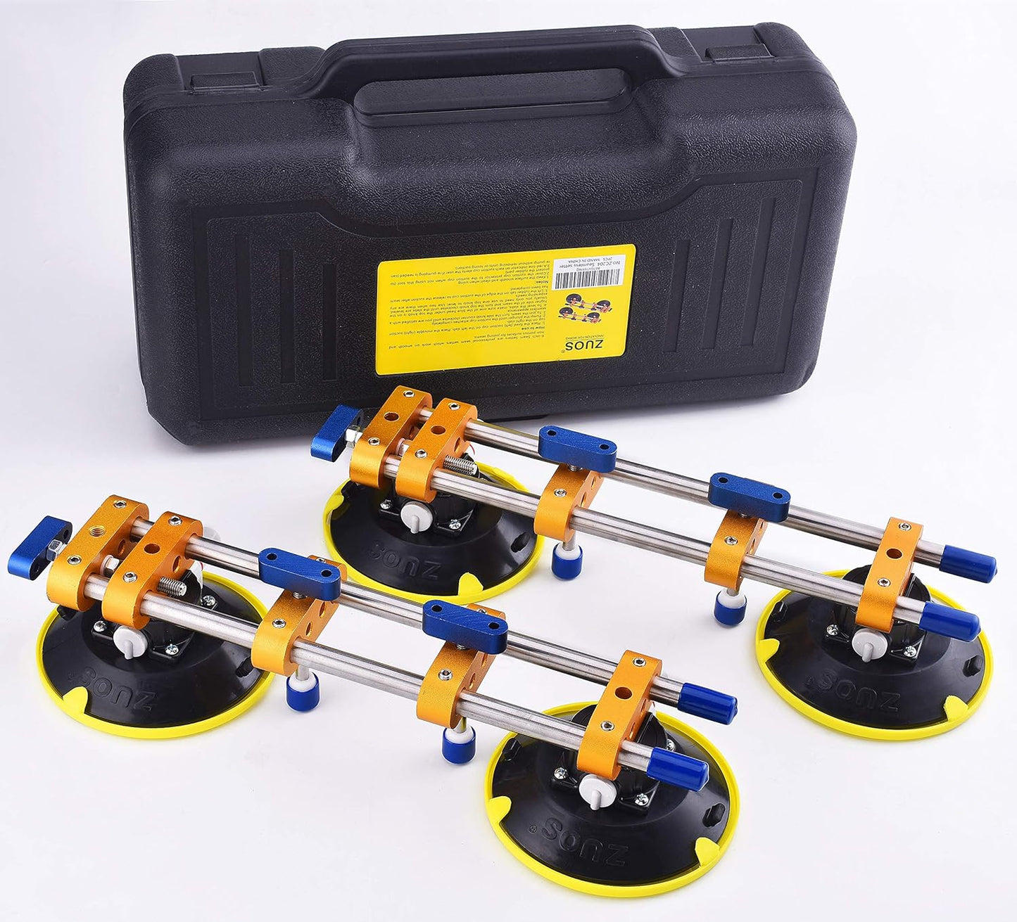 Seamless seam Setter with 6" Suction Cups for Seam Joining & Leveling/Professional Countertop, granite， Stone, Marble Slab Installation. (double pole 2 PCS)