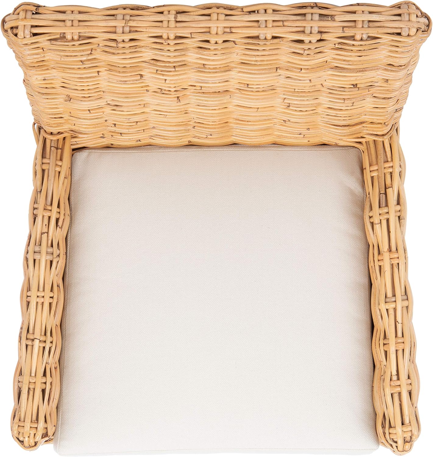 SAFAVIEH Home Collection Nancy Rattan Cushion Accent Chair, Natural/White