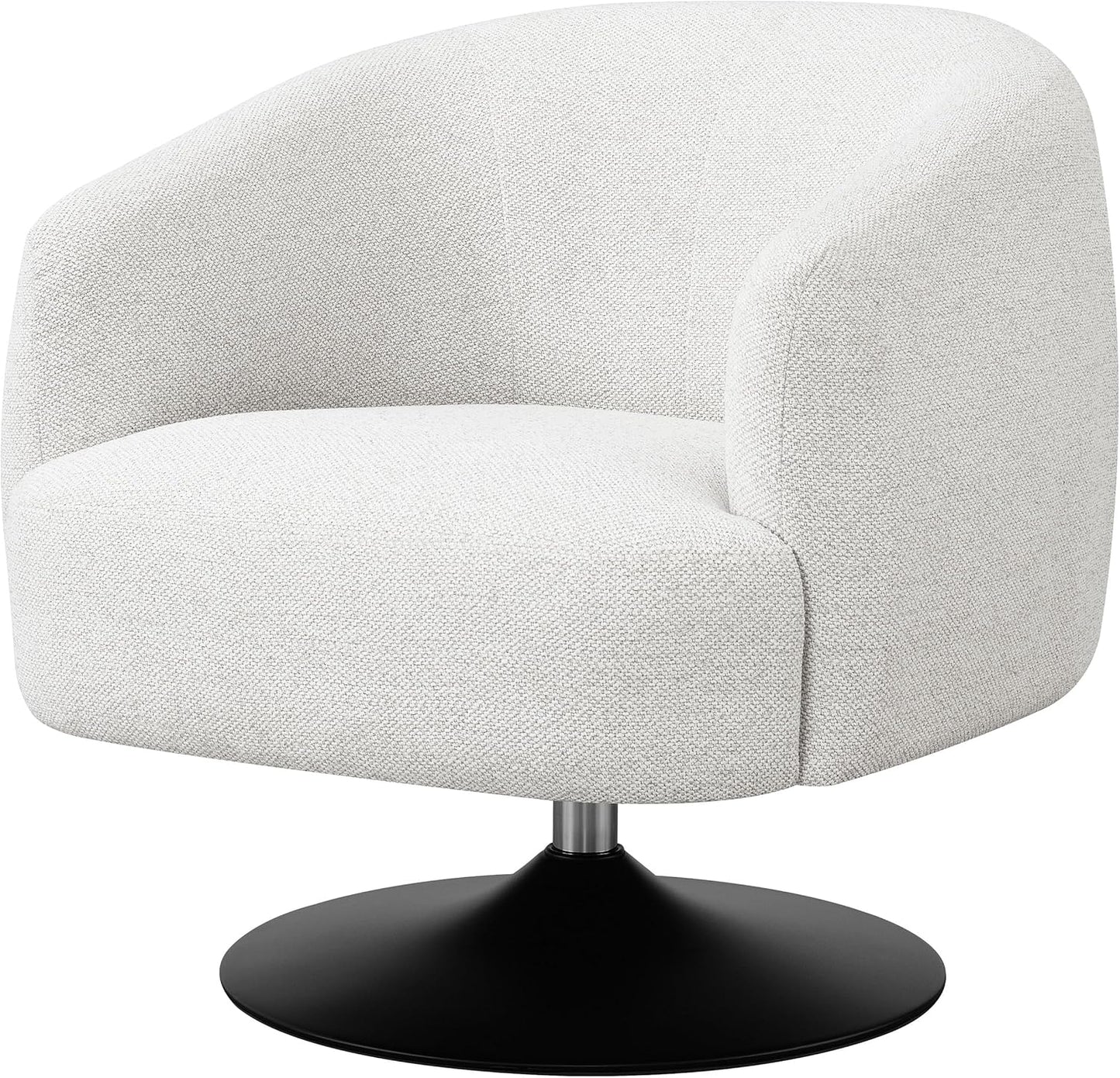 Coaster Home Furnishings - Dave - Boucle Fabric Upholstered Barrel Back Swivel Accent Chair with Pedestal Base, Tapered Off Armrests and 360-Degree Swivel - Living Room - Beige - 905739