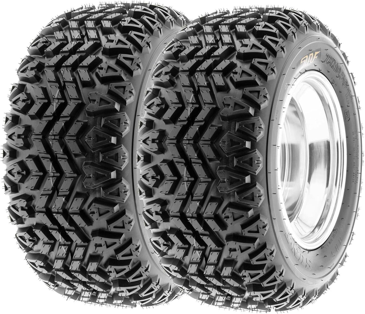 [Set of 2] SunF 23x10.5-14 23x10.5x14 ATV UTV Tires 4 Ply Golf Cart Lawn Mower Quad G003 [ Rim(s) NOT included ]
