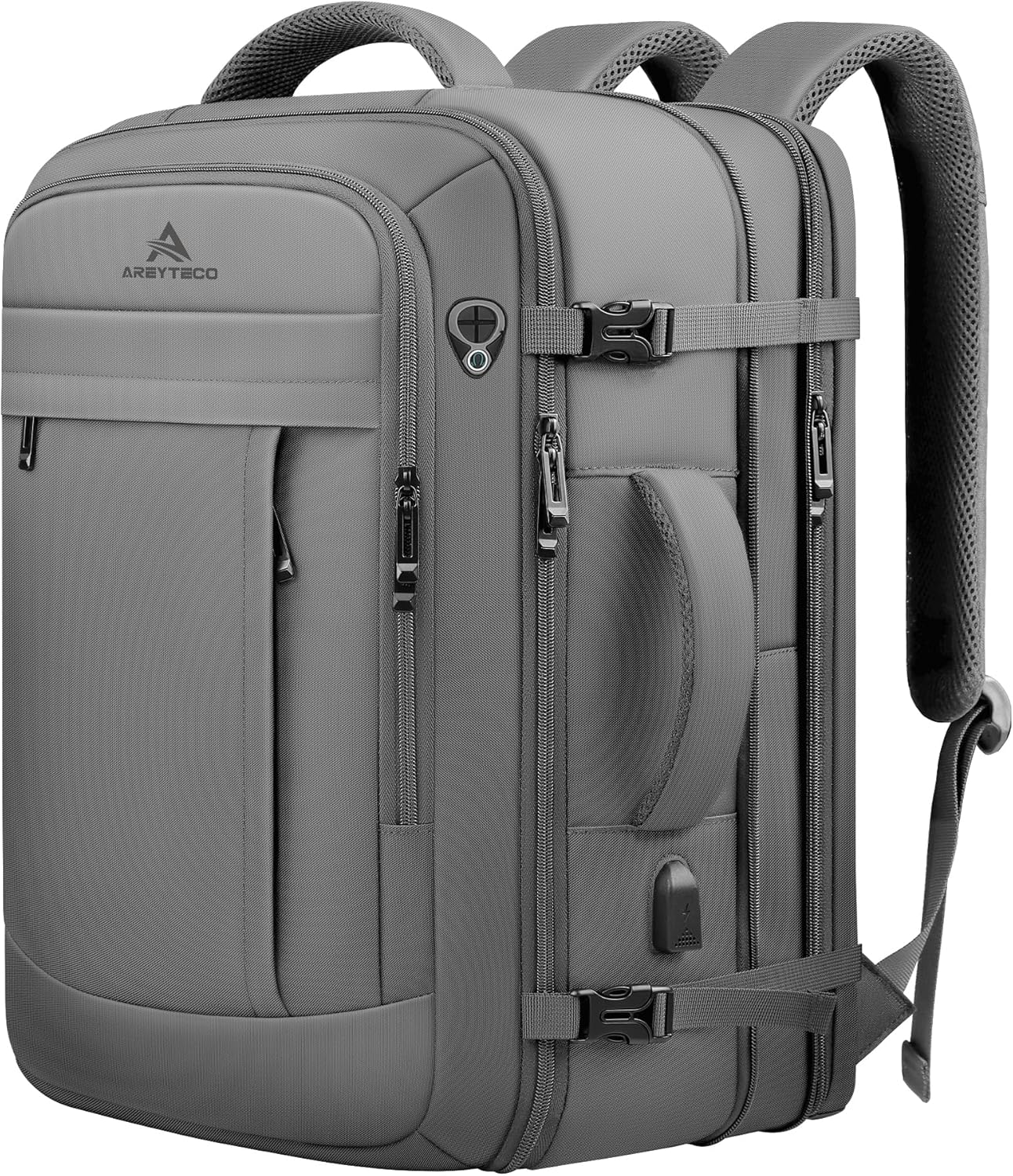 60L Extra Large Travel Laptop Backpack,3XL Expandable Carry On Backpack for Men, Big Capacity Heavy Duty Business Suitcase Daypack Bag Fits 18.4-19 Inch Laptops, Travel Gifts for Men Women, Black