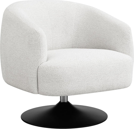Coaster Home Furnishings - Dave - Boucle Fabric Upholstered Barrel Back Swivel Accent Chair with Pedestal Base, Tapered Off Armrests and 360-Degree Swivel - Living Room - Beige - 905739