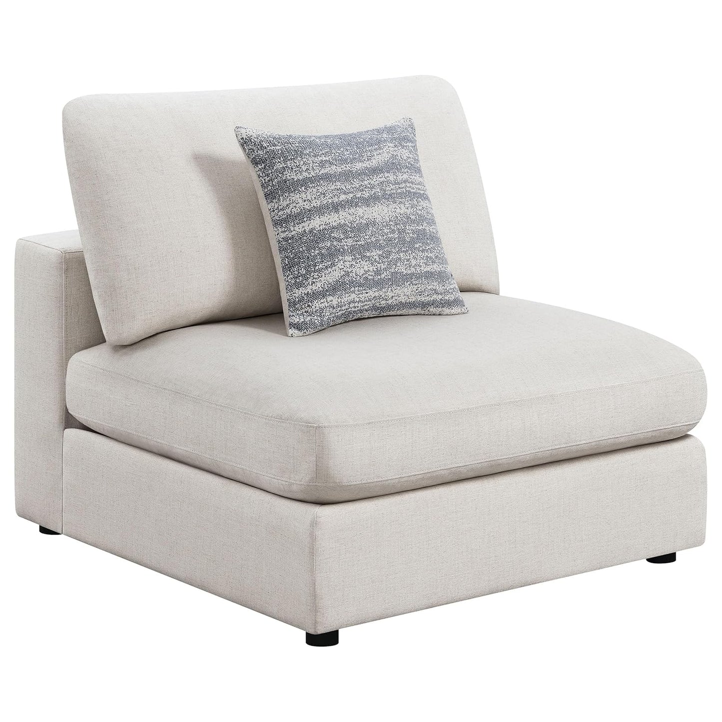 Coaster Home Furnishings - Serene - Wood - Upholstered Armless Accent Chair with Reversible Cushions, Thick Back Pillow and Transitional Style - Living Room - Beige - 551321