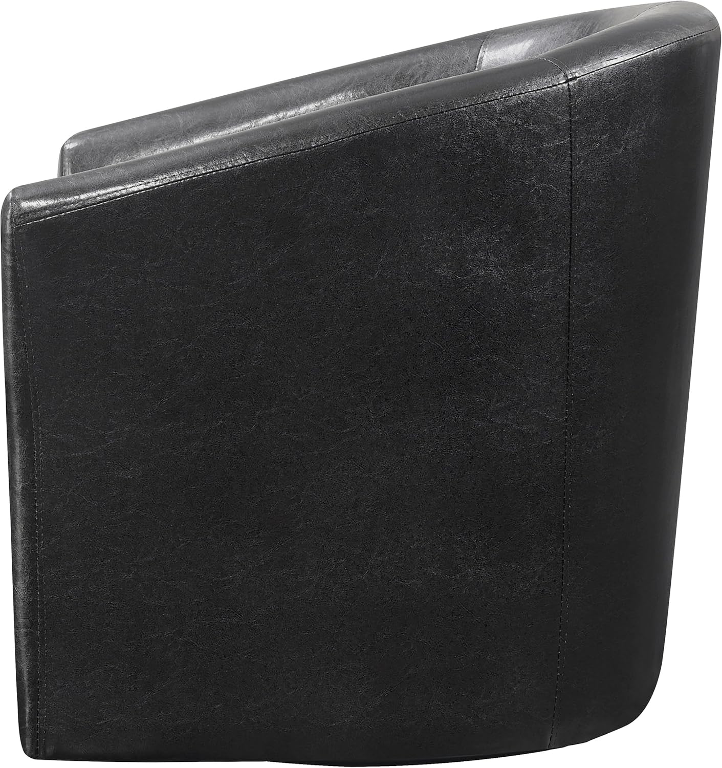 Coaster Home Furnishings - Turner - Upholstered Barrel Back Swivel Chair with Dark Brown Leatherette, Foam Cushion and Swivel Base - Living Room - Dark Brown - 902098