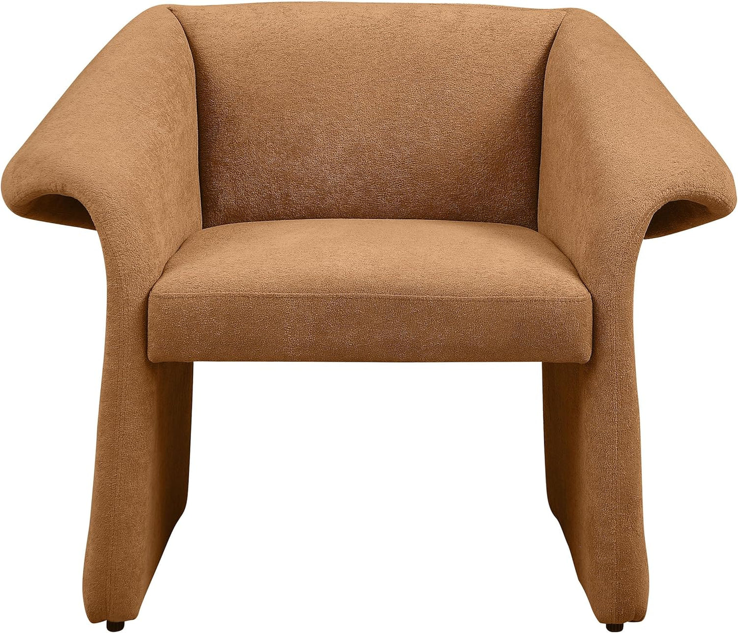 Coaster Home Furnishings - Ramsey - Wood and Fabric - Upholstered Accent Chair with Curled Arms, Boxed-Edge Seat Cushion and Low Back - Living Room - Honey - 907523