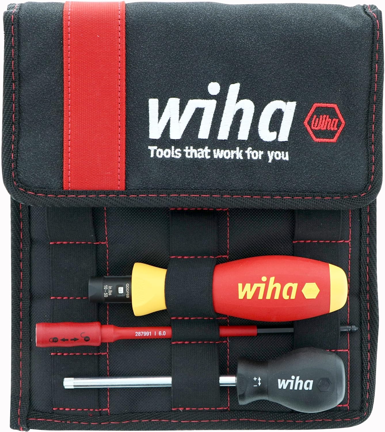 Wiha 28789 11 Piece Insulated TorqueVario-S (10-50 In/lbs) and SlimLine Blade Set