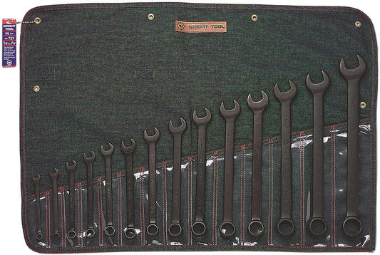 Wright Tool 721 12 Point Black Comb. Wrench Set, 3/8"-1-1/4" (14-Piece)