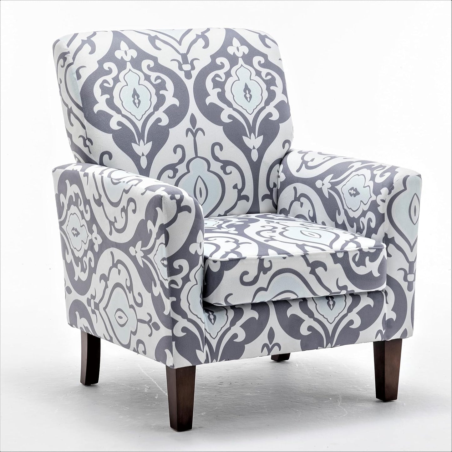 US Pride Furniture Modern Accent Armchair for Office and Living Room Decor with Birch Wood Frame and Microfiber Upholstery, Easily Assembled Arm Chair with Removable Cushions, 05 Printed Fabric
