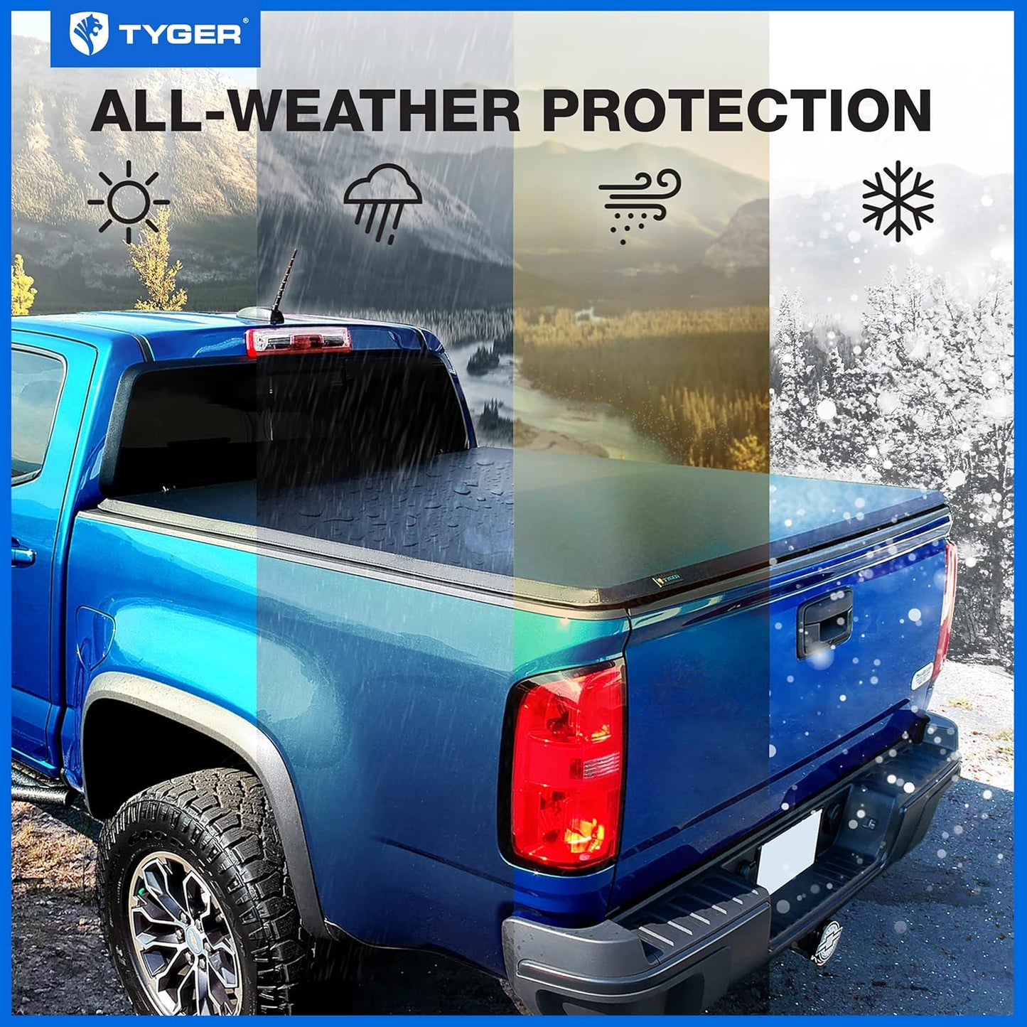 Tyger Auto T3 Soft Tri-fold Truck Bed Tonneau Cover Compatible with 2019-2025 Chevy Silverado GMC Sierra 1500 (Not Fit 19 LD; 19-25 Classic) | 5'10" (70") Bed | TG-BC3C1053