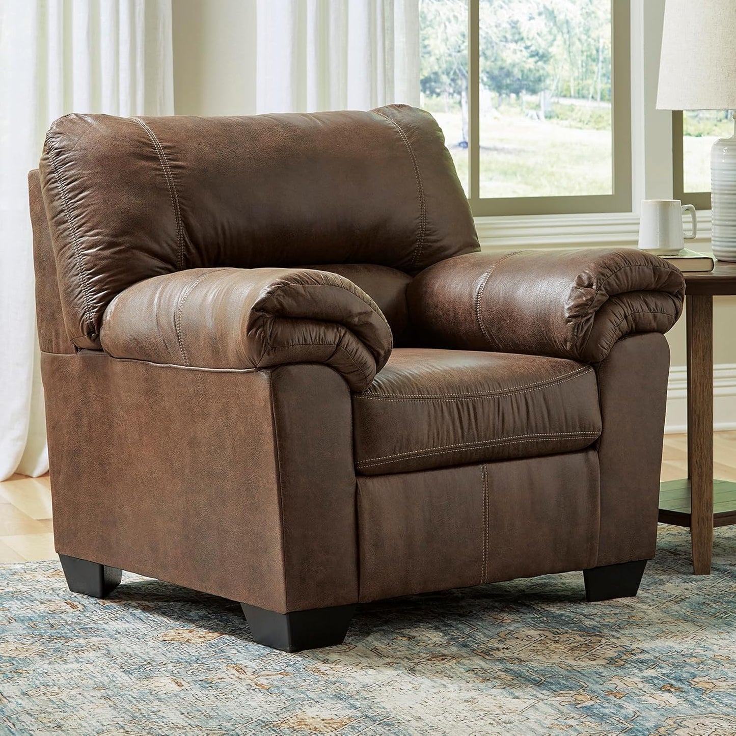 Signature Design by Ashley Bladen Faux Leather Plush Oversized Chair, Brown