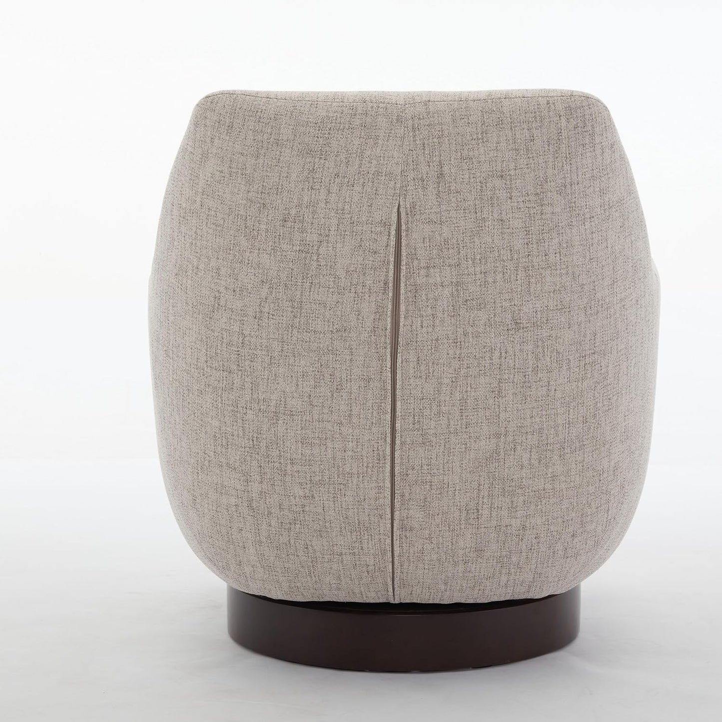 U-Shaped Swivel Chair, Swivel Accent Chair Living Room, Fully Assembled Reading Chairs for Adults, Velvet Accent Chair Armchair Round Barrel Chair, Cozy Bedroom Chair (Beige + Linen)